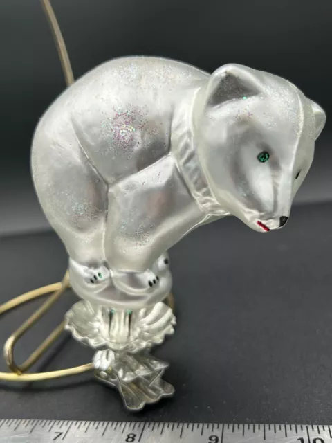 Christopher Radko 1994 Siberian Polar Bear 4" Clip On 94-392-0 Glass Ornament