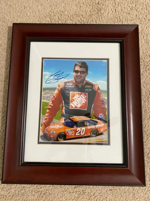 tony stewart signed 8x10 framed picture certified