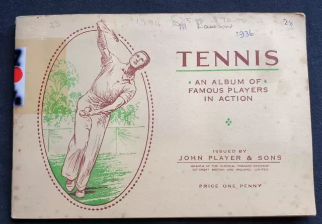 Player's Cigarette Cards Album Of Tennis Players 1936