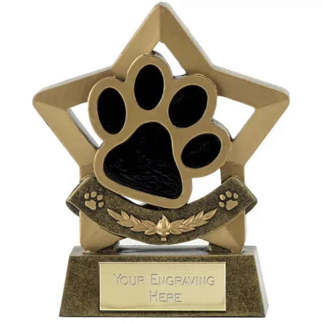 Personalised Engraved Mini Star Dog Cat Paw Great Player Team Award