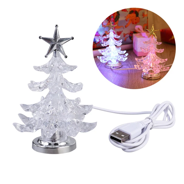 USB DESK CHRISTMAS Decorations Small Tree Lights Computer Decorate Xmas