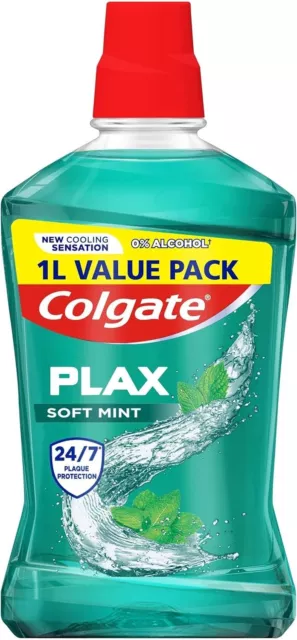 Colgate Plax Soft  Mint Mouthwash, 1L Value Pack