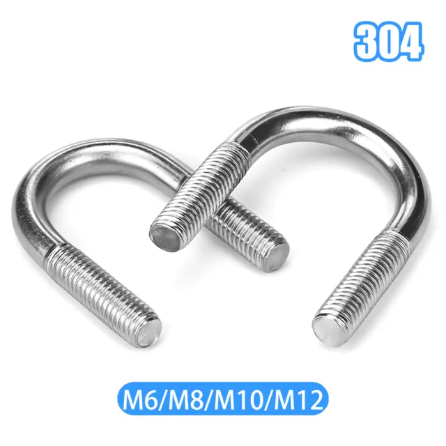 U Bolts Round Bend U Clamp For Standard Pipe A2 Stainless Steel M6 M8 M10 M12