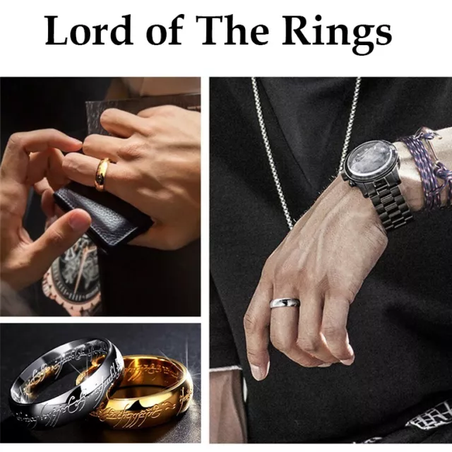 Fashion Lord of The Rings Stainless Steel Men's Ring Size 6-12 The One Ring Lord