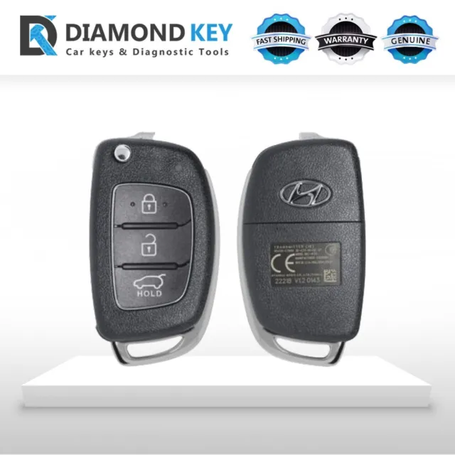 Genuine Hyundai I20 2014-2016 Remote Head Flip Key 3Buttons 433Mhz - 95430-C7600