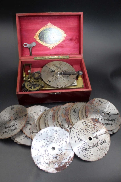 Vecchio Plattenspieldose Thorens? Svizzera 26 Piastre Circa 1900 Viel Natale