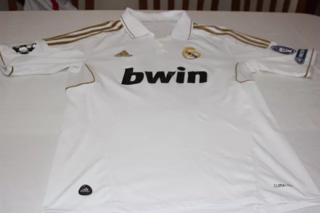 Camiseta  Real Madrid Parches Champions League Marca Adidas T/L Nº 7 Jd. Camacho