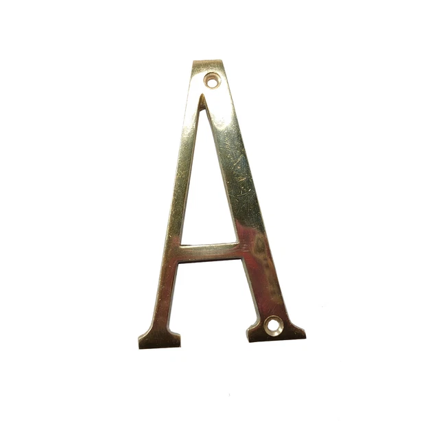 Alphabet  'A' Brass Letter Design Door House Address