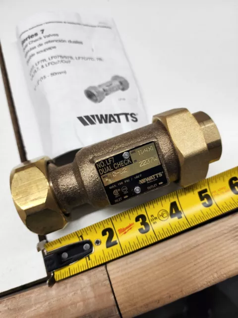 Watts 793HU7 1-1/4" Backflow Preventer Female Meter Thread Swivel Lead Free NOB