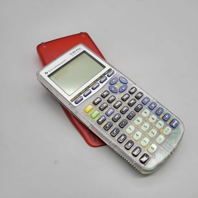 Texas Instrument TI-83 Plus Silver Edition Clear Graphing Calculator Working.