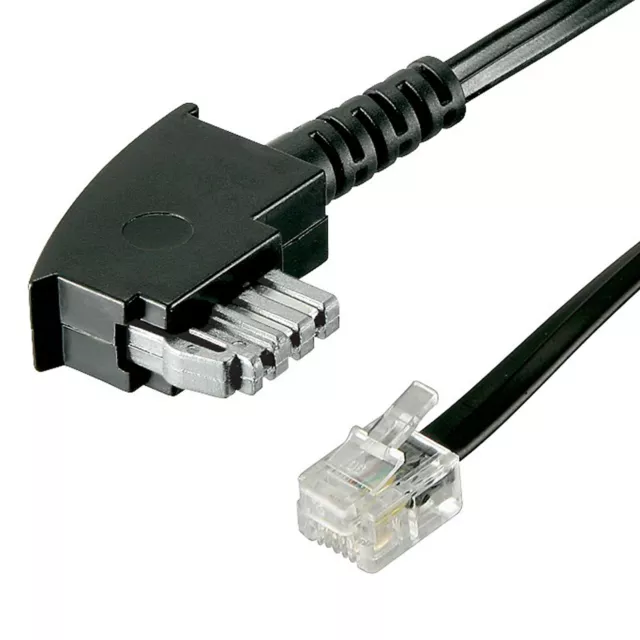 6m Telefon Kabel mit Brücke TAE-N St. > RJ11 St. 6P2C für Modem Fax Telefon