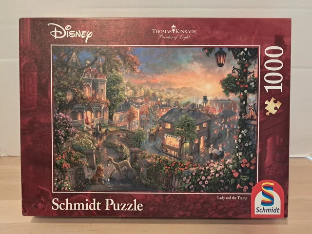 SCHMIDT DISNEY THOMAS Kinkade Lady And The Tramp 1000 Piece Jigsaw £12. ...