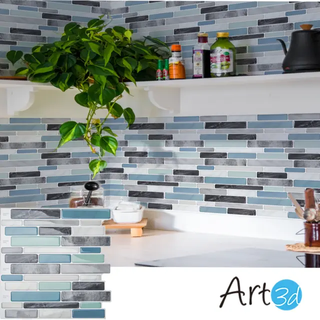 Art3d 10 Sheets Self-Adhesive Kitchen Backsplash,  Decorative Tiles
