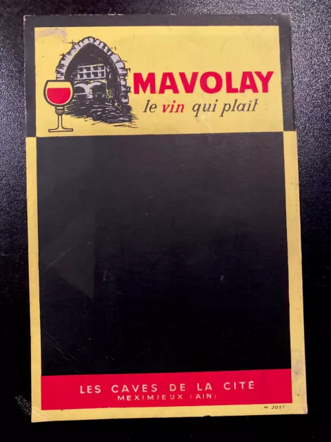 Rare ARDOISE Publicitaire années 50-60 Vin De Table Mavolay
