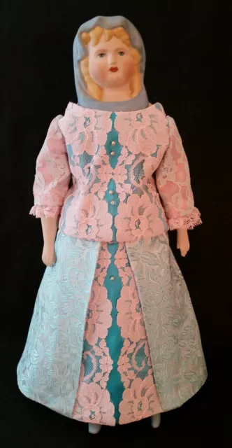 Vintage Bisque Porcelain Parian-type Blue Scarf Empress Louise of Prussia Doll