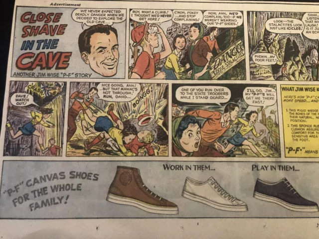 1950’s P-F Canvas Shoes Comic Ad BF Goodrich & Hood Rubber Co Newspaper Comic Ad 2