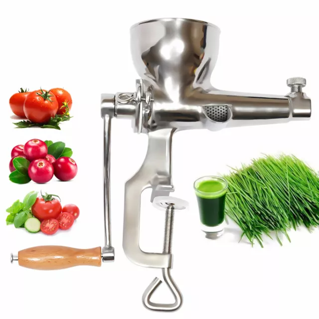 Stainless Steel Manual Juicer Wheatgrass Juice Squeezer Fruit Press Extractor