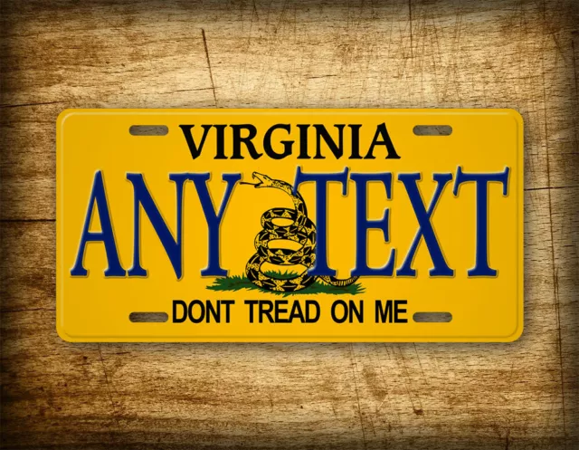 Custom Virginia License Plate "Don't Tread On Me" VA Replica Personalized Plate