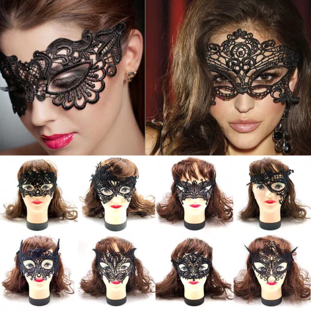 Masque facial de mascarade en dentelle creuse pour femmes, accessoires de...