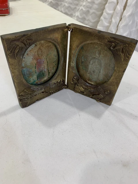 Vintage Solid Brass Folding Picture Frame - Korea.