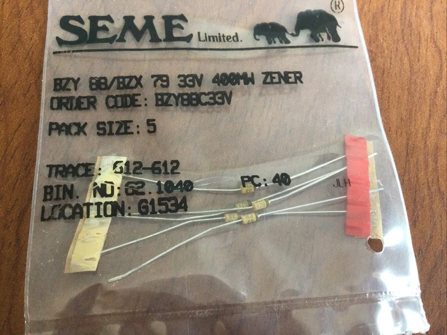 Philips BZX79-C8V2 Zener Diode – 8.2V 0.5W, Axial, 4-Piece Pack