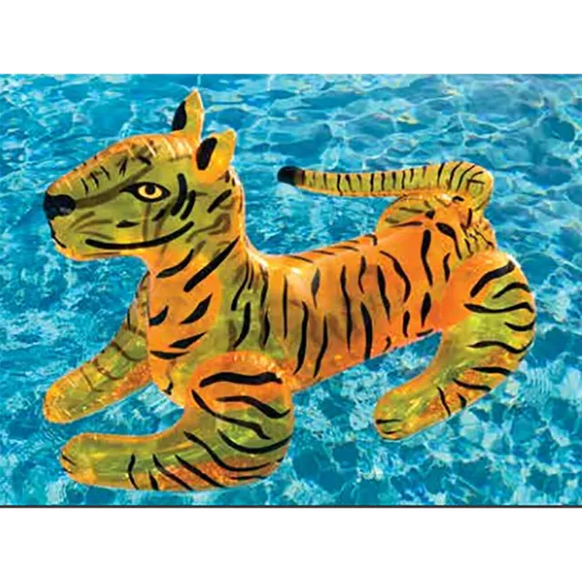 Swimline Giant 73" Long Wild Tiger Inflatable Ride On Swimming Pool Toy Float