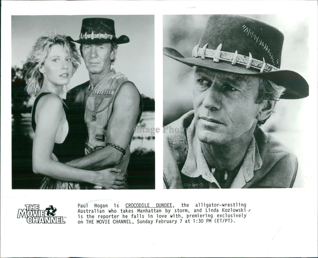 Photo Encadrée A4 Paul Hogan & Linda Kozlowski Crocodile Dundee - Autographe Imprimé Signé Pour Fans Cinéma, Cadre Polycarbonate Noir