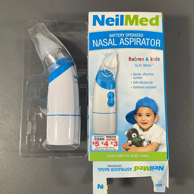 NeilMed Nasal Aspirator battery Operated for Babies & Kids by Dr. Mehta - READ