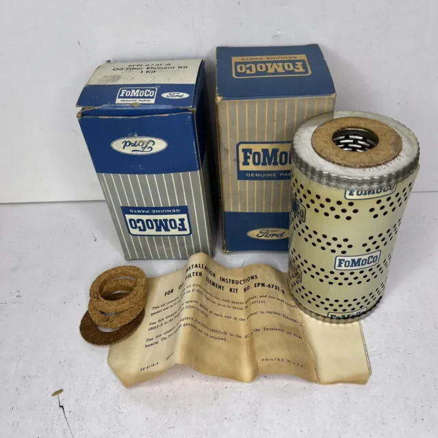 (2) GENUINE FOMOCO Ford Tractor EPN-6731-A OIL FILTER ELEMENT KIT BOX NOS *Read