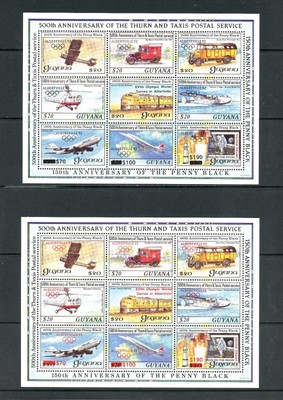 Overprint Débarquement  Block 170 B imp GUYANA 1992 De GAULLE Concorde Ariane 
