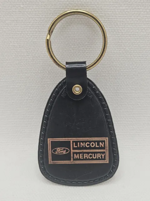 Vintage Ford, Lincoln, Mercury Advertising Keychain. Black Plastic