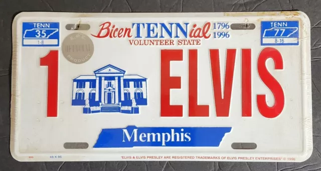 Rare 1 Elvis Presley License Plate New Unused