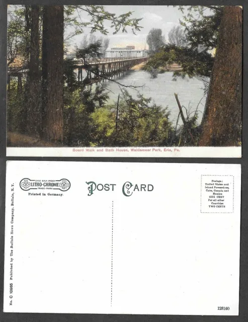 Old Pennsylvania Postcard - Erie - Waldameer Park - Board Walk and Bath House