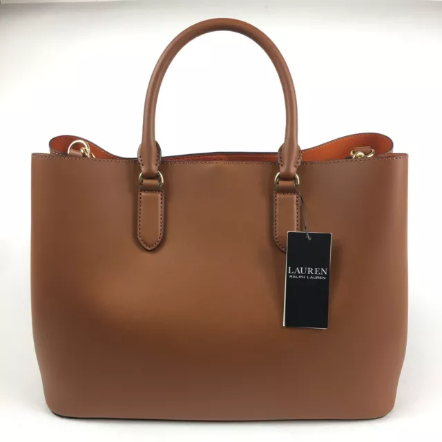 Ralph Lauren Seasonless BSR Leather Tote Handbag Tan 2