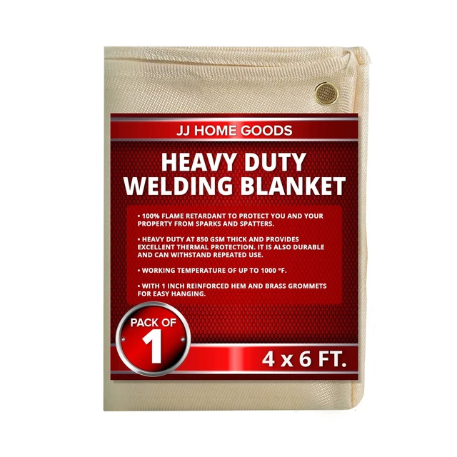 JJ Home Goods Heavy Duty Welding Blanket 4x6 ft Fiberglass Welding Curtain [8...