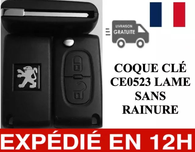 COQUE CLÉ PLIP Peugeot 107 207 307 308 407 2 bouton CE0523 lame