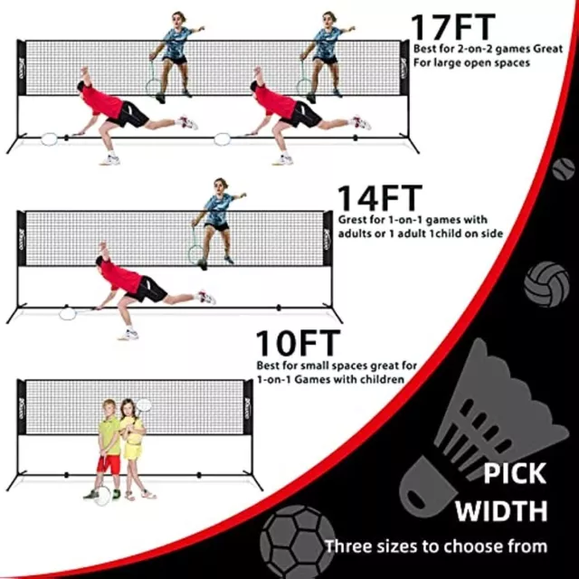 Portable Tennis Net Set for Tennis,Soccer Tennis,Pickleball,Volleyball,Badminton