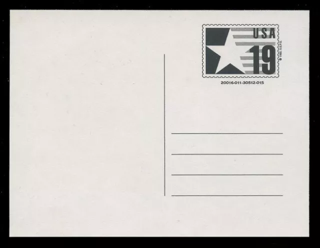 CVUX3 19c STAR & FLAG POSTAL BUDDY CARD #3