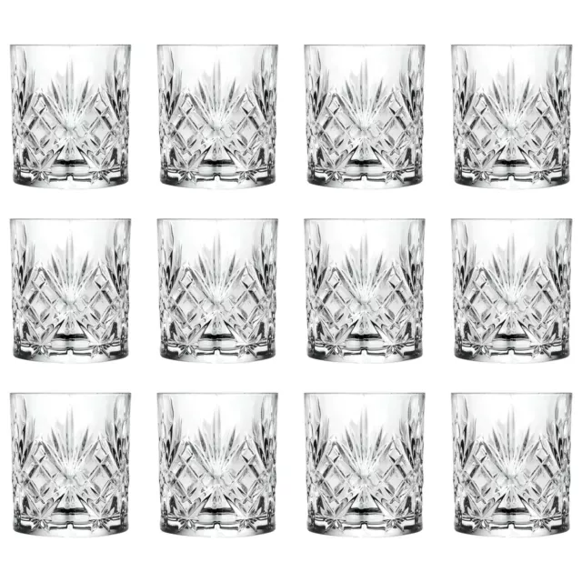 12x RCR Crystal 240ml Melodia Whisky Glasses Whiskey Tumbler Glassware Gift Set