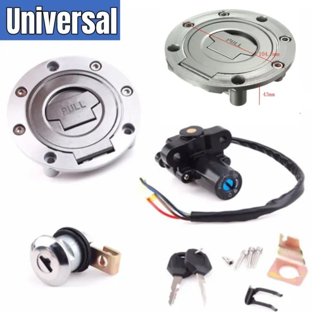 Motorcycle Refit Electrical Ignition Switch Fuel Gas Cap Cover Seat Lock Set US