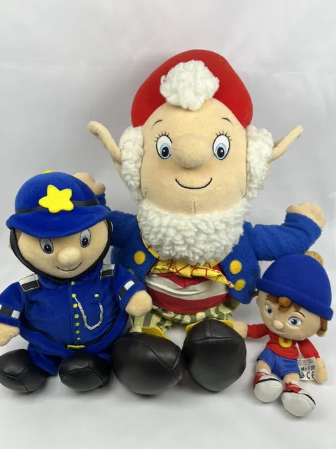 Retro Noddy Character Plush Policeman And Big Ears Soft Toy X 3