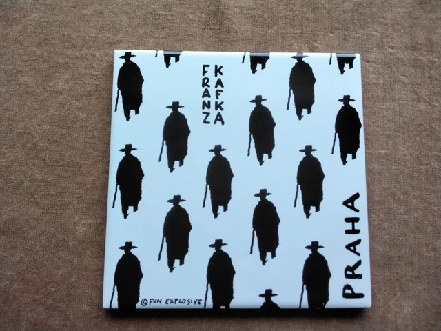 Vintage Franz Kafka Praha Ceramic Tile copyright fun explosive           antique