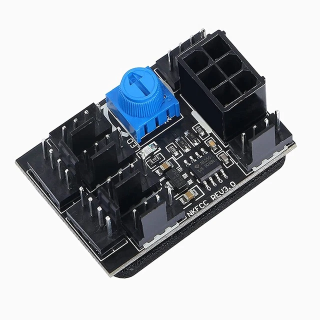 3-Pin 4-Pin Fan Adapter PWM PC Case Cooling Fan Hub 8-Way Splitter 12V SpeeT4