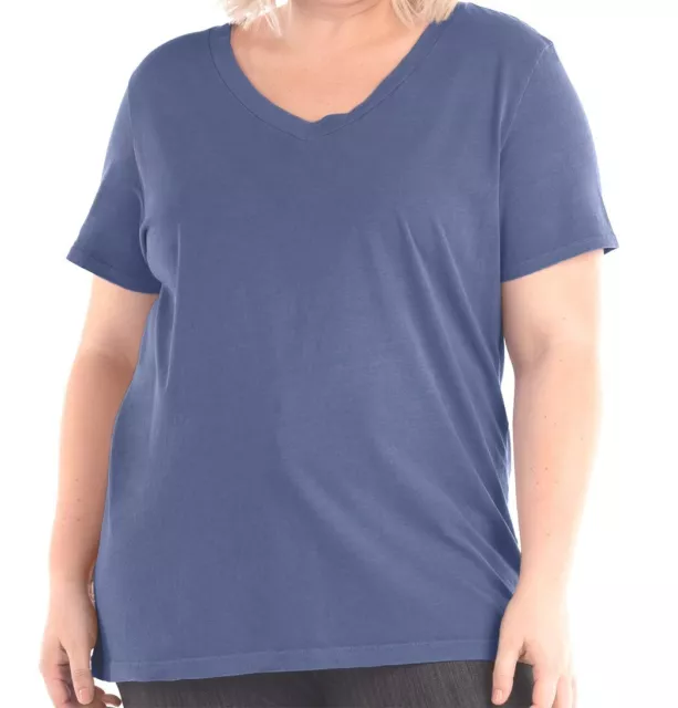 FRESH PRODUCE 1X Moonlight BLUE $42 ALLURE Jersey Cotton SS Tee Top NWT New 1X