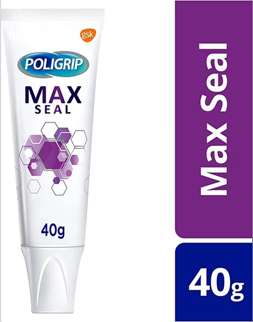 POLIGRIP MAX SEAL Denture Adhesive Denture Fixative Cream 40g Pack Of 6