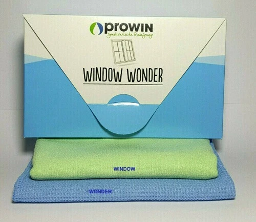 ProWIN Window Wonder – Set Microfibre Brillant – Chiffon Vitres + Polissage Sans Traces
