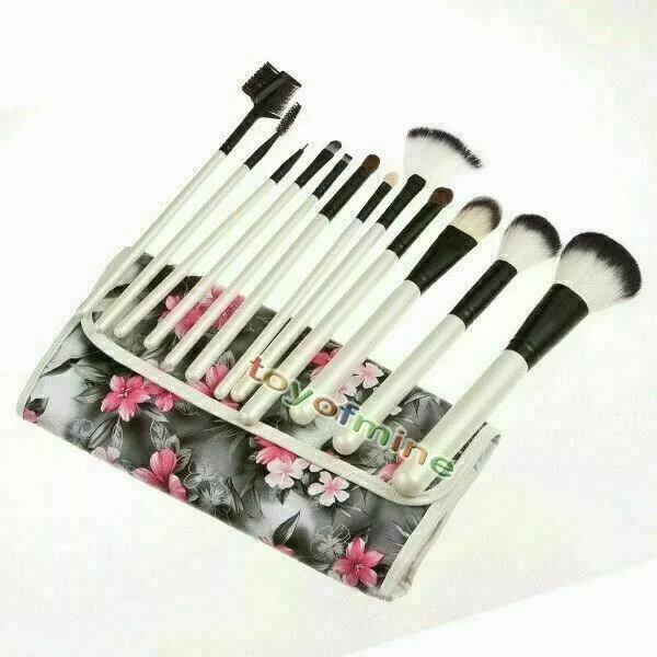 Hot maquillaje profesional 12PCS cepillo cosméticos de maquillaje con el bolso