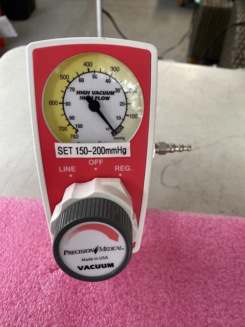 Precision Medical PM3600 High VacuumHigh Flow  Regulator w/ Pole Clamp,