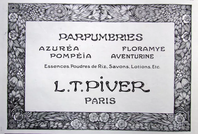 1914 Press Advertisement Perfumeries L.t.piver Essences Rice Powders Lotion