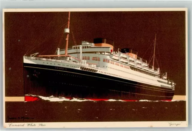 39602457 - sign. Mann James S. MV Georgic White Star Line / Cunard